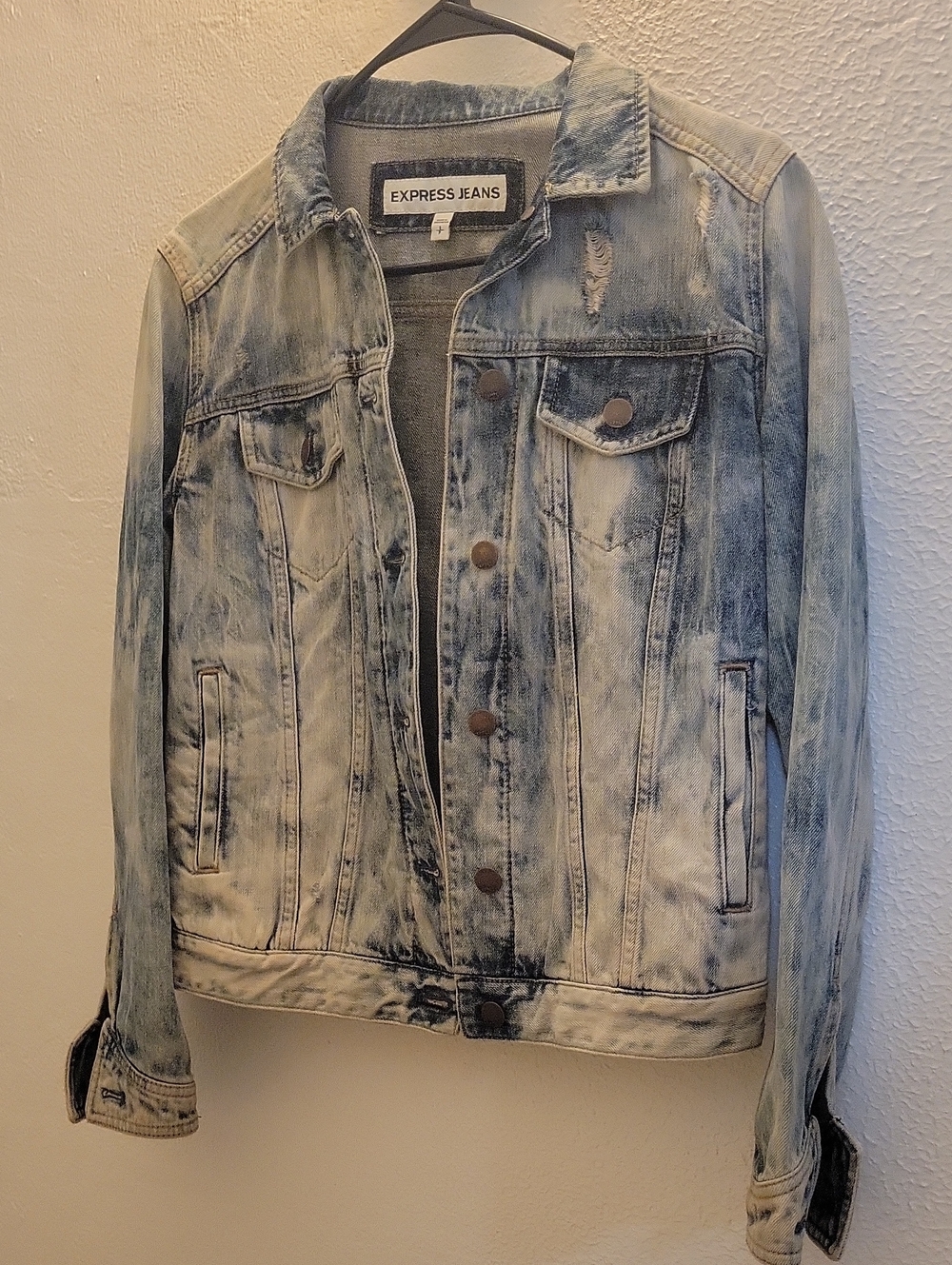 Express Women's Washed Blue Denim Jacket